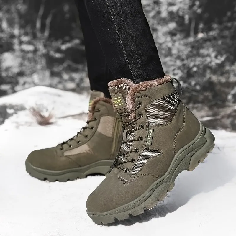 Male High Ankle Large Size Outdoor Anti-Slip Wear Resistance Hiking Shoe Teenagers Climbing Shoes Casual Sport Footwear 37-47#