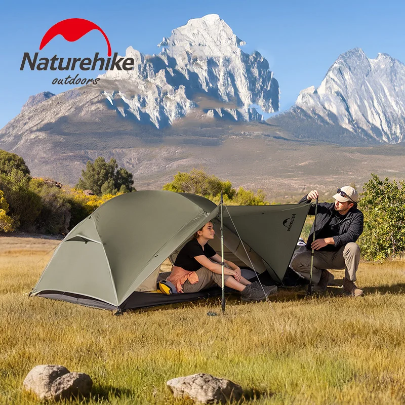 Фото Палатка Naturehike Mongar Pro Ultralight для 1-2 человек, 20D нейлон, двухслойная, водонепроницаемая, для походов и кемпинга, 3 сезона №2