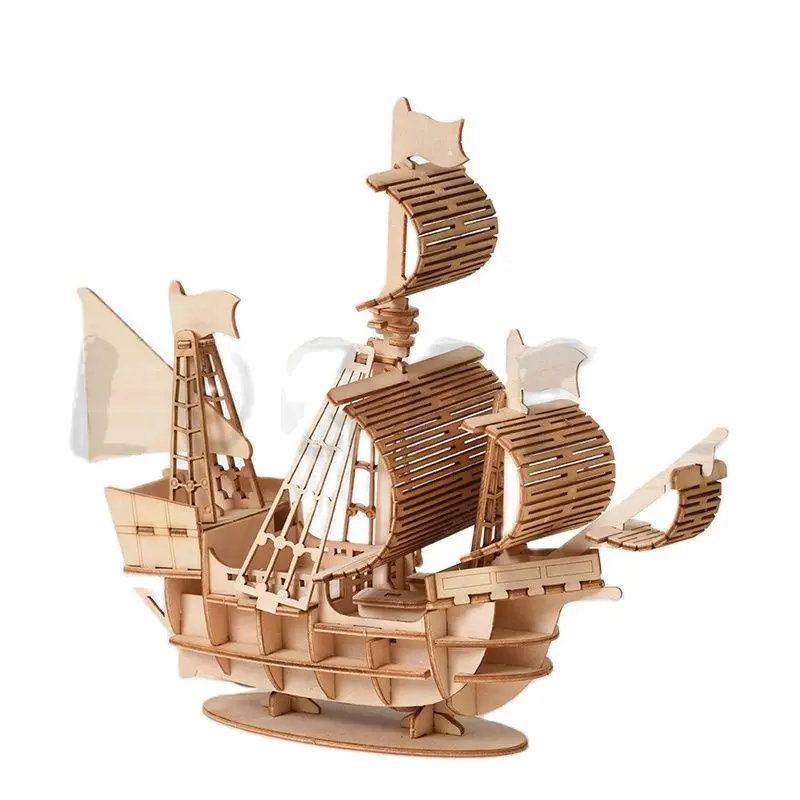 

Лазерная резка «сделай сам», парусник, рождественские товары, деревянная обучающая игрушка 3D в сборе, Набор для творчества, украшение для де...