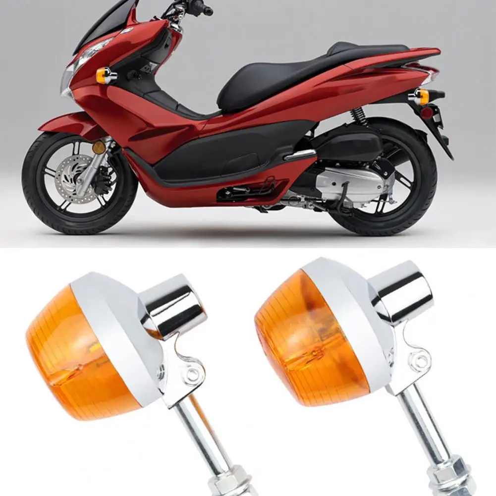 

Replacement 1 Pair Practical Long Lasting Motorbike Turn Signal Lamp Silver Color Turn Indicator Lamp Dustproof