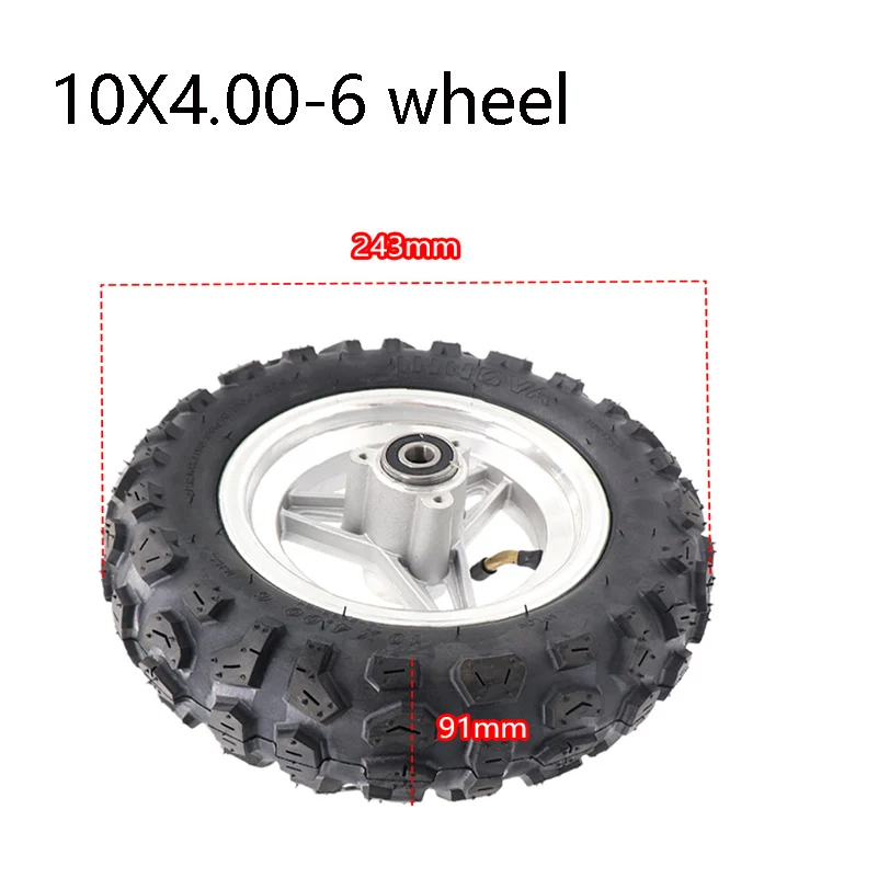 

For KUGOO M5 Curuss R10 FLJ C11/T11 Electric Scooter 10X4.00-6 Tubeless Tire 80/60-6 Front Wheel Modified Parts