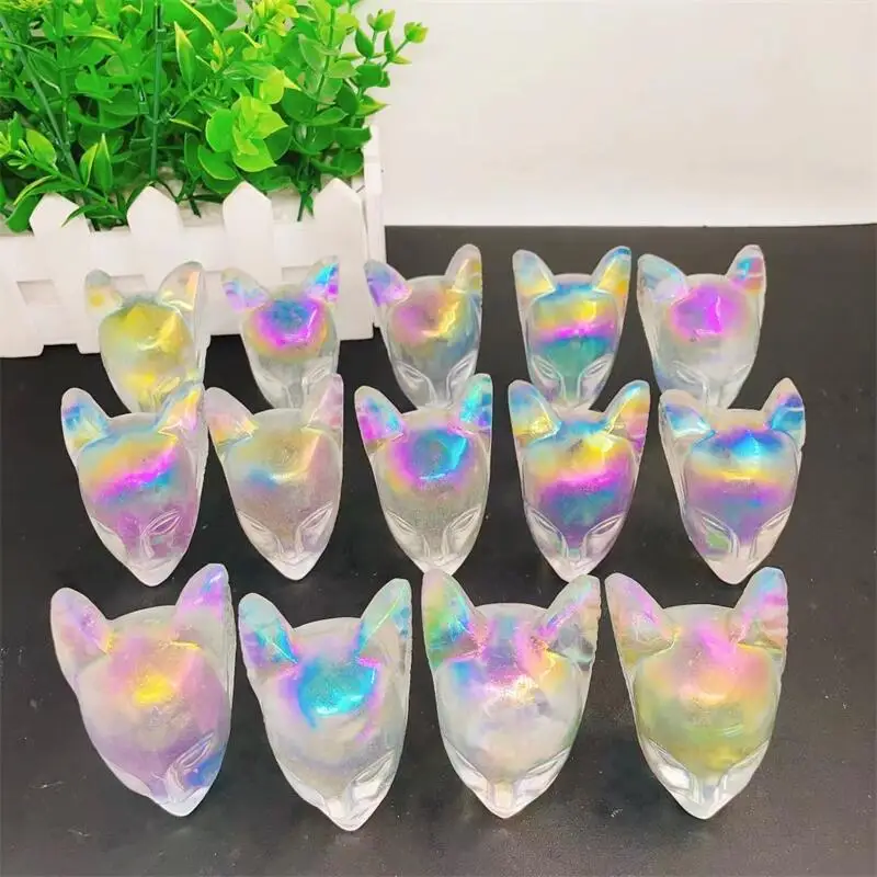 2 дюйма натуральный кварцевый аура череп инопланетянина кристалл исцеляющая