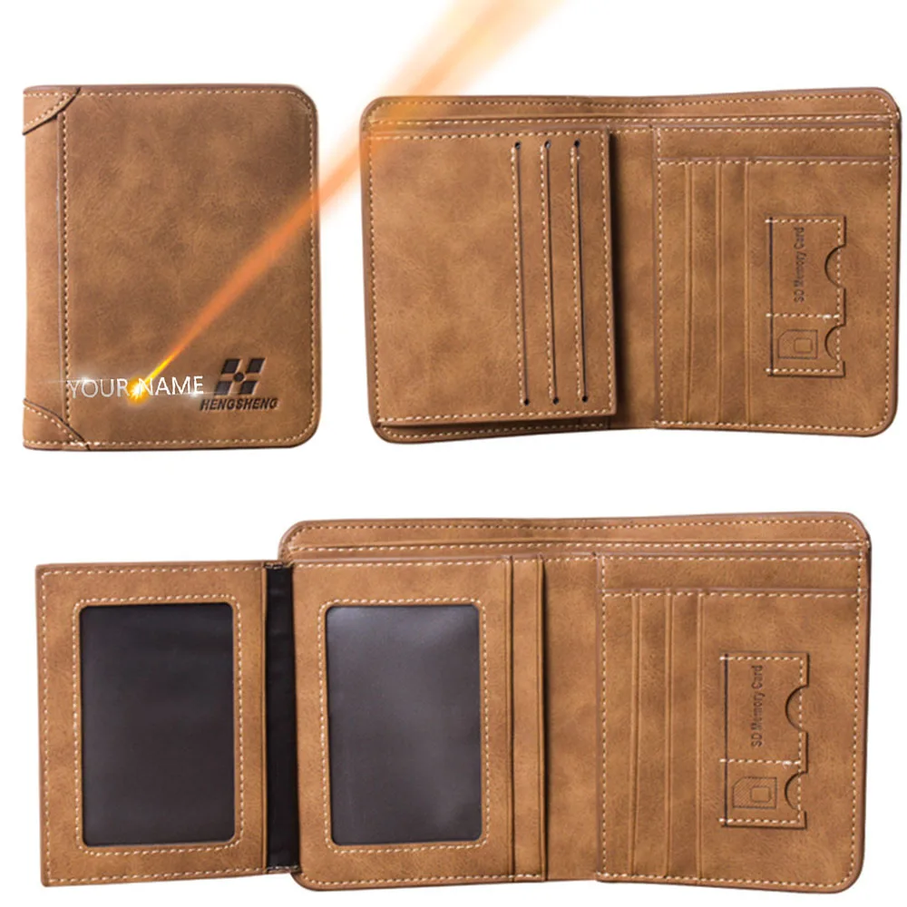 Engraved Wallets High Quality Leather Men Wallet Clutch