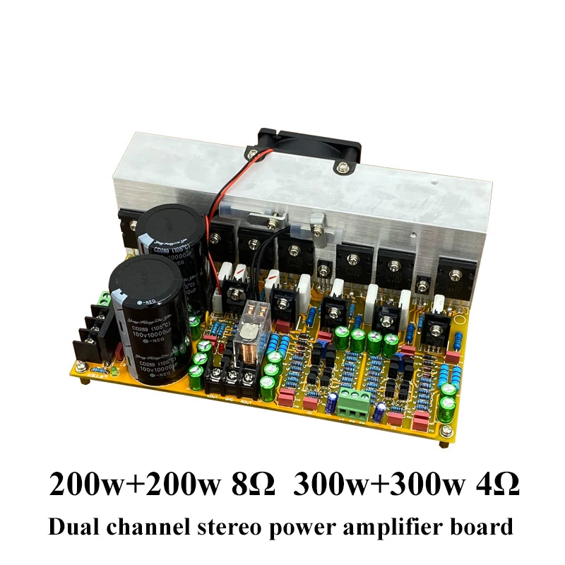 

300w * 2 2-channel Stereo Power Amplifier Board Toshiba Transistor 5200 1943 High Power HIFI Class AB Audio Amplifier