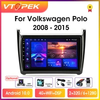 vtopek 9 4g carplay 2din android 11 car radio multimedia video player gps navigation for volkswagen vw polo 2008 2015 head unit