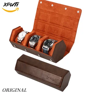 Watch Case for men 3 -Slot Watch Roll Travel Case Storage Organizer & Display Handmade accessory Por