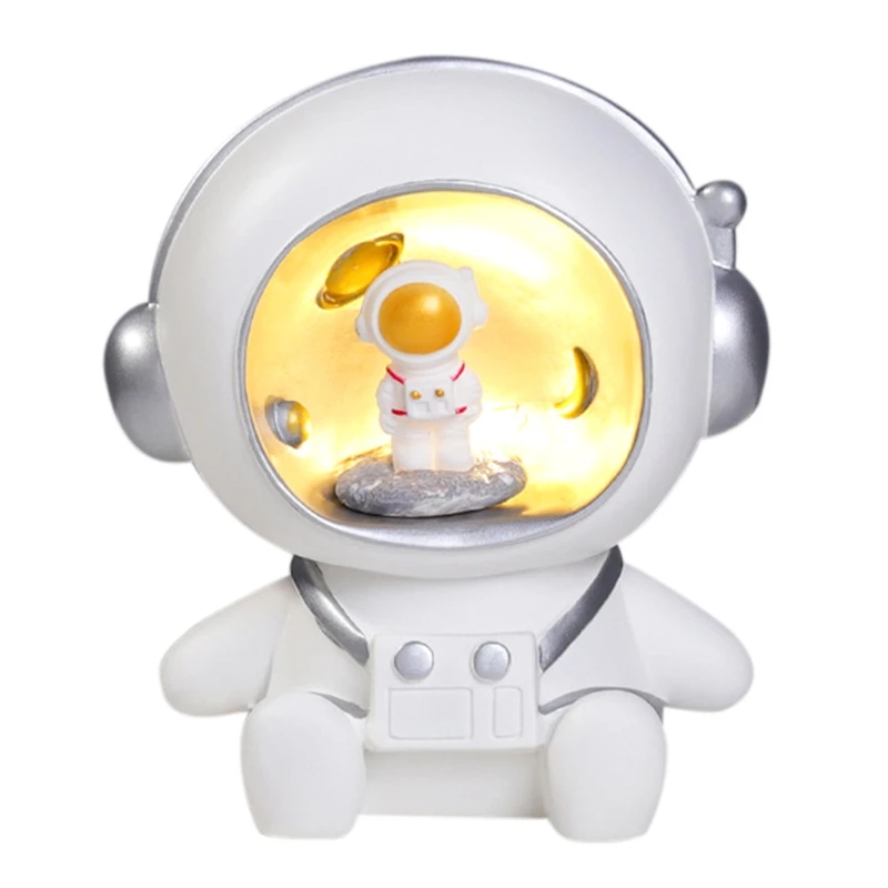 

Милый мультяшный астронавт, ночсветильник, декоративная фигурка с копилкой, функция космической тематики, настольное украшение для