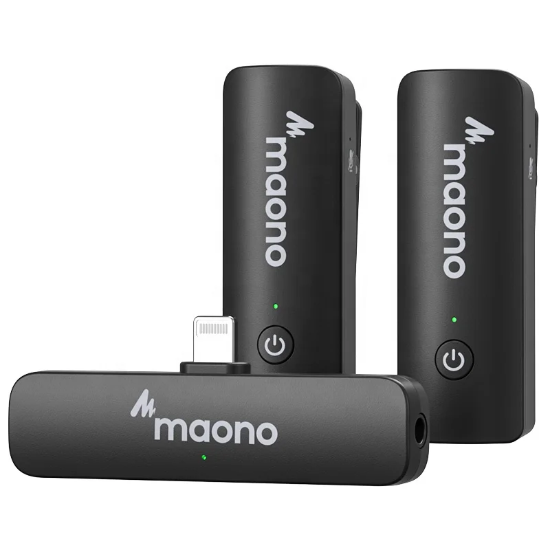 

MAONO MFi Wireless Lavalier Microphone For Streaming TikTok YouTube Video Recording Type C Lightning Mini Phone Wireless Mic