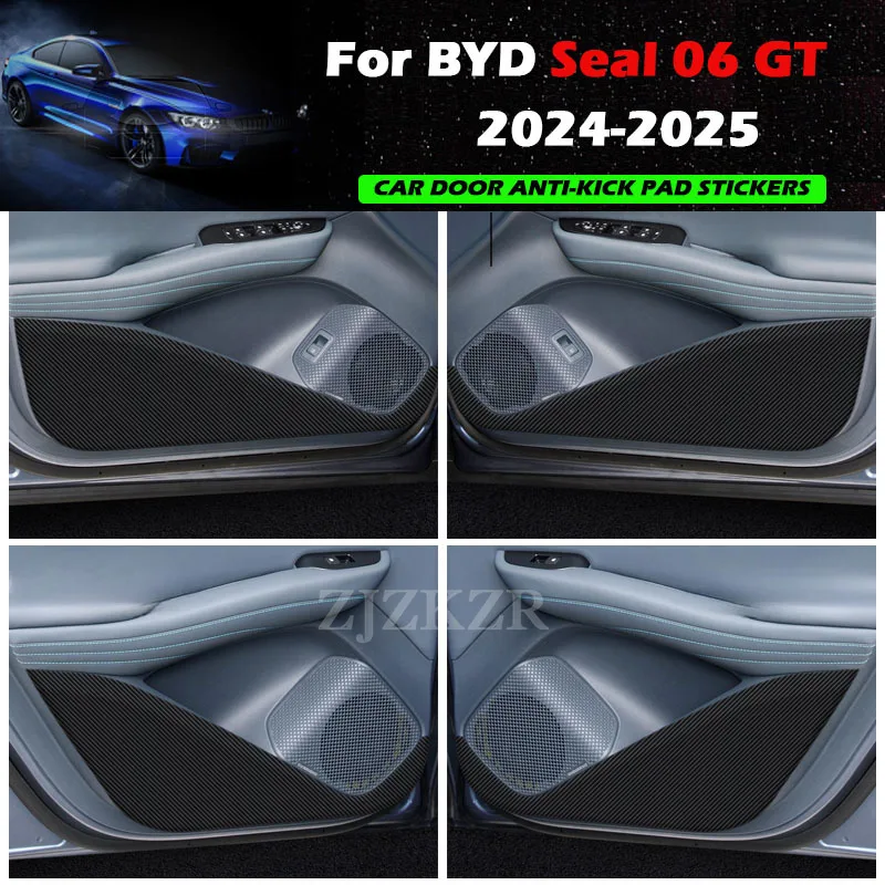 Фото Для BYD Seal 06 GT 2024 2025, кожаная наклейка из углеродного волокна, противоударные накладки на дверь автомобиля, защитные коврики, аксессуары для декора интерьера №1