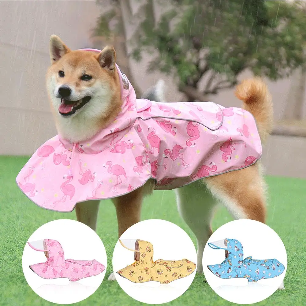 

Dog Cloak Raincoat Reflective Cartoon Raincoats For Small Medium Dogs Cute Rainproof Waterproof Puppy Clothes Pet Accessories
