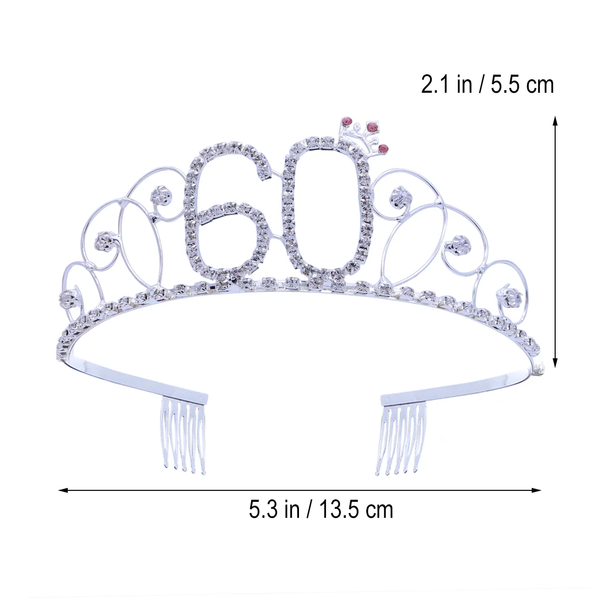 

Birthday Tiara 60Th Women Headband Decorations Gifts Happy Tiaras Crystal Party Hair Girls Decoration Year Headdress Piece Head