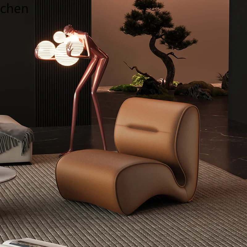 HSN Одиночный диван-кресло Кожаный художественный изогнутый дизайнерский