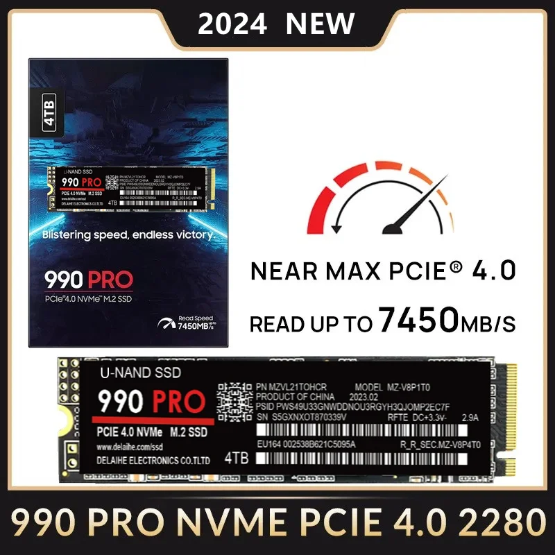 SSD высокоскоростной 990 PRO PCIe 4.0 NVMe M.2 2280 1 ТБ 2 4 Внутренний твердотельный жесткий