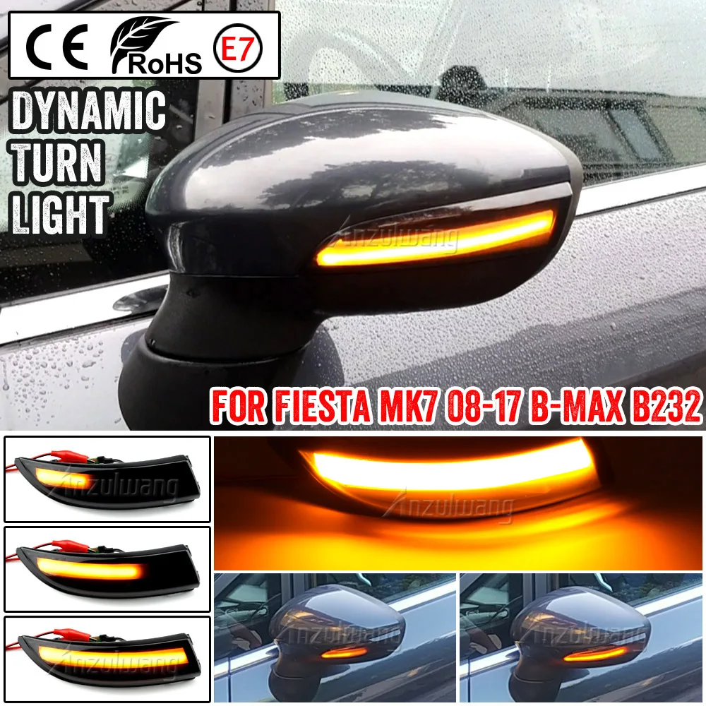 

2x LED Turn Signal Dynamic Blinker For Ford Fiesta MK6 VI/UK MK7 2008-2017 Focus B-Max Flowing Sequential Indicator Mirror light