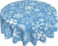 winter snowflakes tablecloth waterproof spillproof table cover for dinner kitchen wedding party holiday decor table cloth 60inch