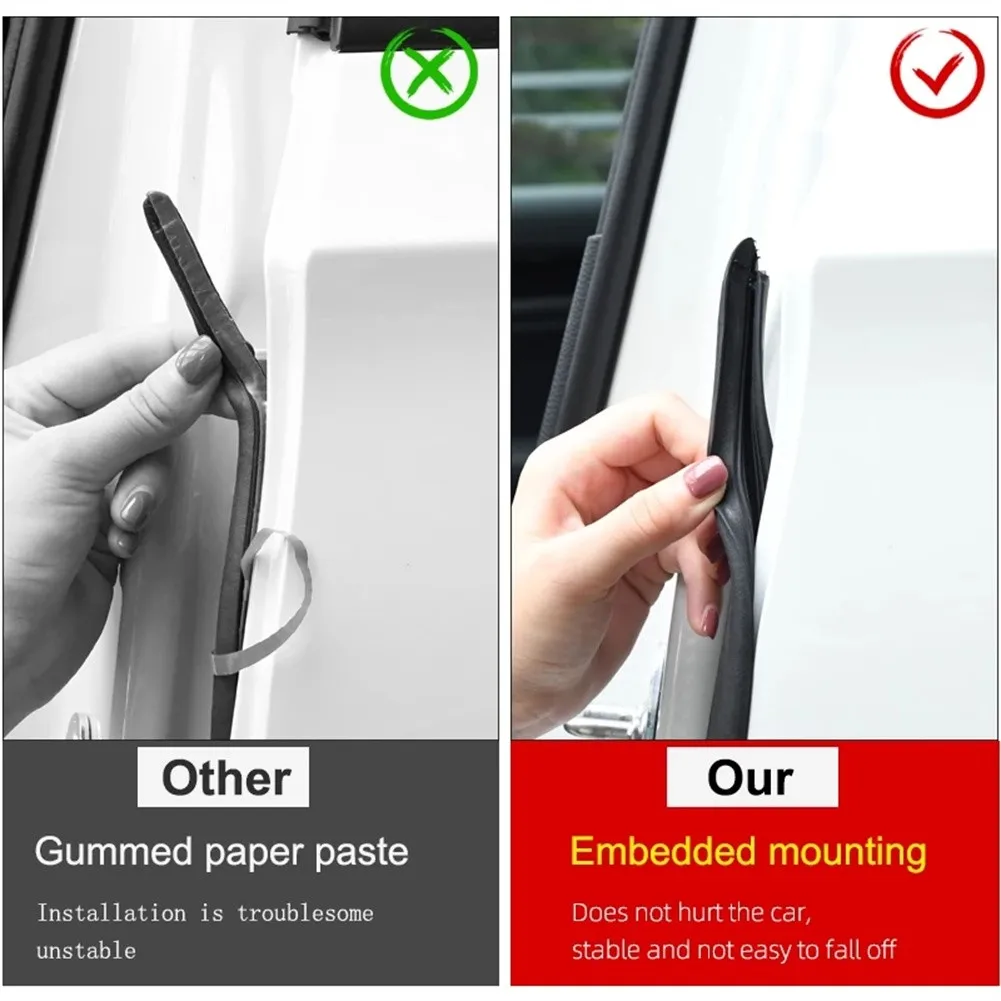 

Universal Car Door B-pillar Sealing Strip Anti-Collision Strip Noise Prevention 1.6M Exterior Parts Styling Mouldings