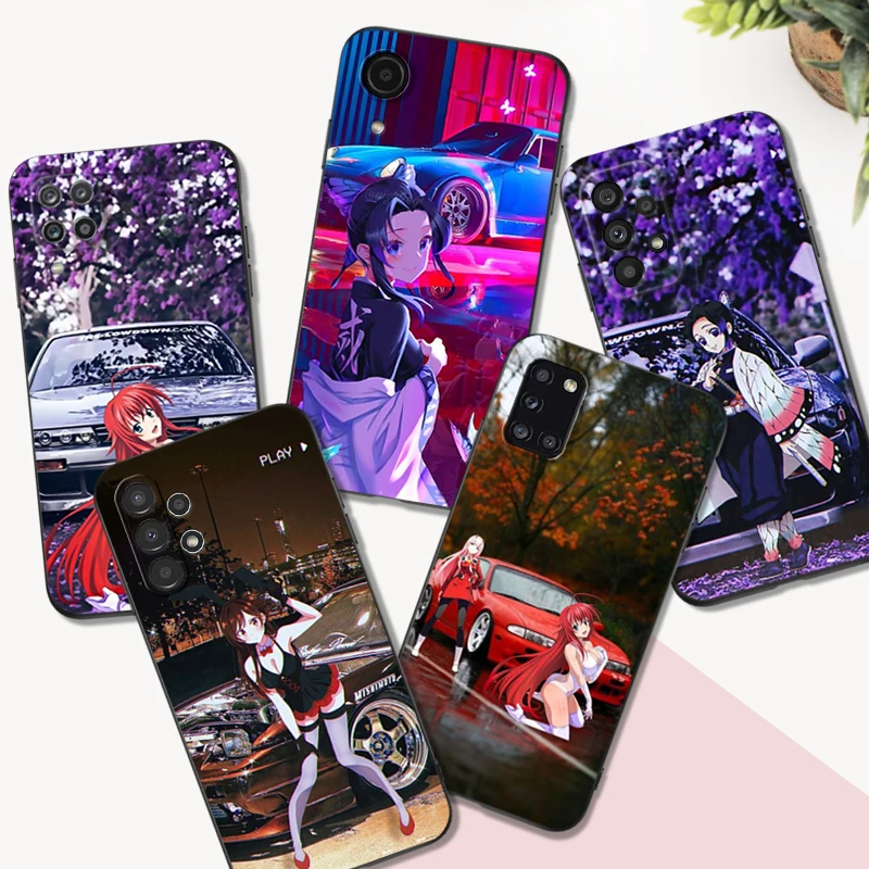 Черный чехол из ТПУ для Samsung Galaxy A03 SM-A035 Core A03S A13 A23 LTE A33 A53 A73 4G 5G Jdm аниме girl