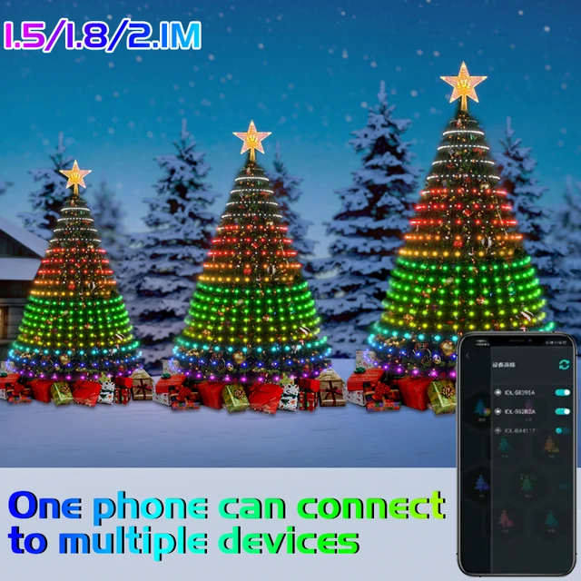 Tuya App Christmas RGBIC Tree Lights Ideal LED Fairy String Light DIY Smart Bluetooth Star Lights Xmas Wedding Party Decoration 4