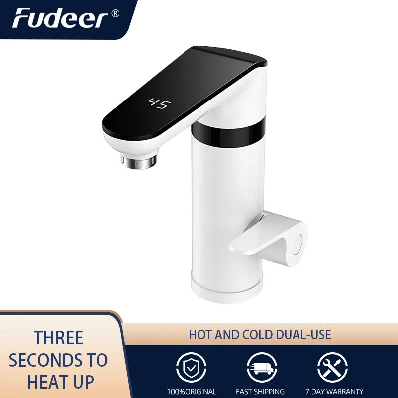 

Fudeer Instant Electric Water Heater Tap for Basin 220V 3000W Tankless Cold and Hot Instantaneous Faucet Home Hot Water Faucets