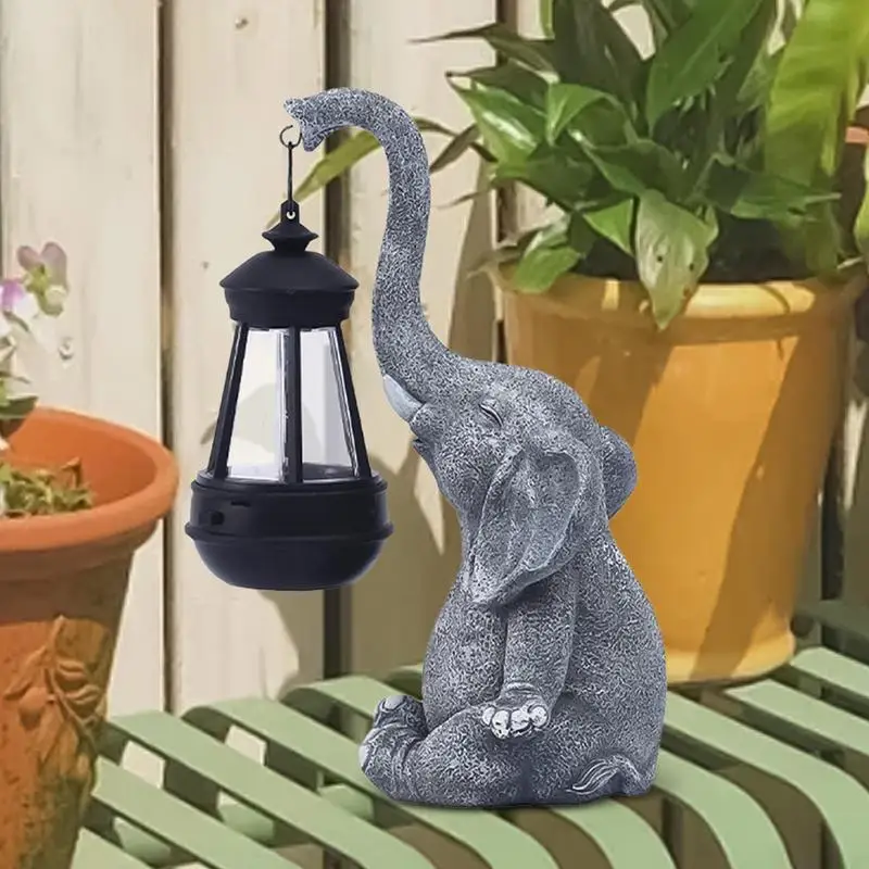 Статуя солнечного слона для декора сада фигурка садовый декор с солнечным