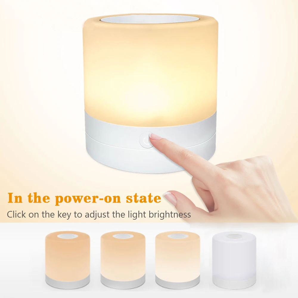 

USB Rechargeable LED Night Light Colorful Lighting Touch Sensor Night Lamp Bedside Lamp for Bedroom Living Room Night Led Light