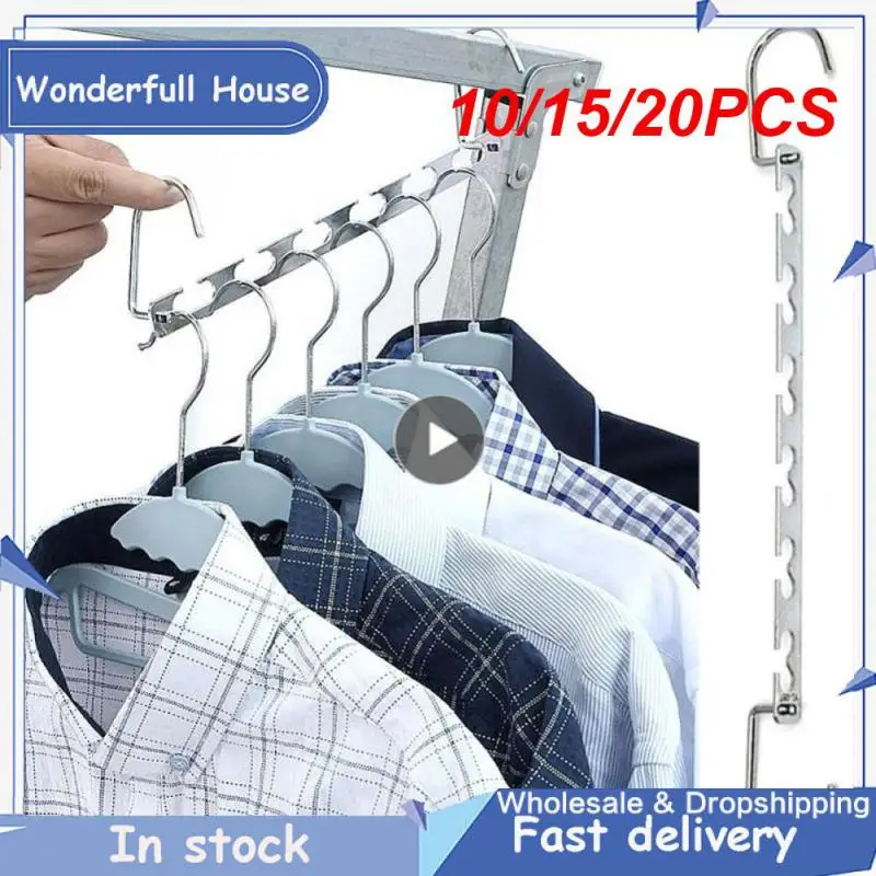 

10/15/20PCS Multifunctional Drying Clothing Storage Racks Home Necessities Stainless Steel Clothes Storage Tool Space Saving