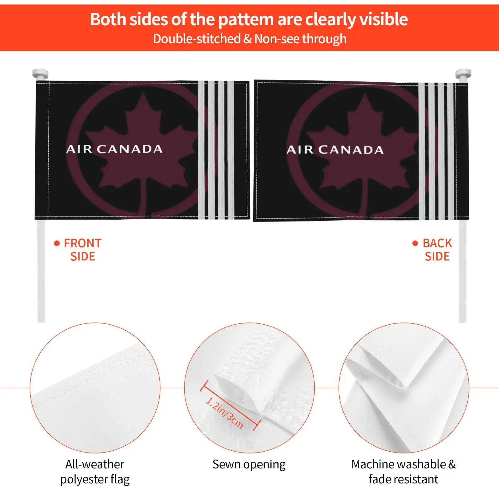 Воздушный и канадский уличный декоративный флаг для автомобиля воздушного