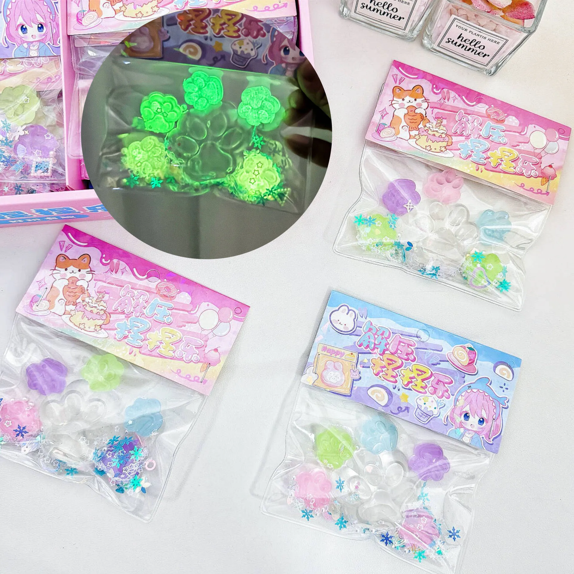 Светящиеся Five Plus One Taba Squishу котята антистресс лапы для ног