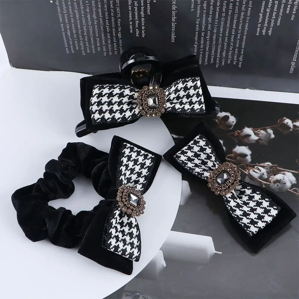 

Gift Elastic Hair Accessories Ponytail Holder Bow Cloth Women Hair Clip Hair Claw Lattice Scrunchies Korean Style Hair Rope
