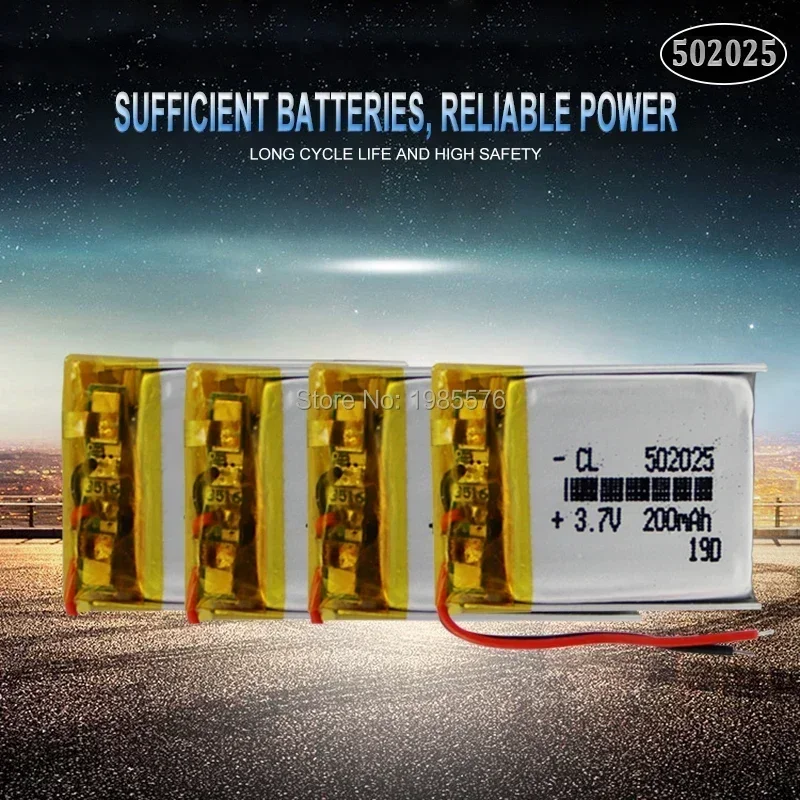 502025 3.7V 200mAh Lithium Polymer Li-Po li ion Rechargeable Battery For toys speaker Tachograph GPS Bluetooth Lipo cell