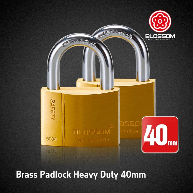

BLOSSOM Keyed Brass Padlock with Keys Heavy Duty Security Safely Lock Interior or Exterior Gates Sheds Lockers Bikes Tool Box