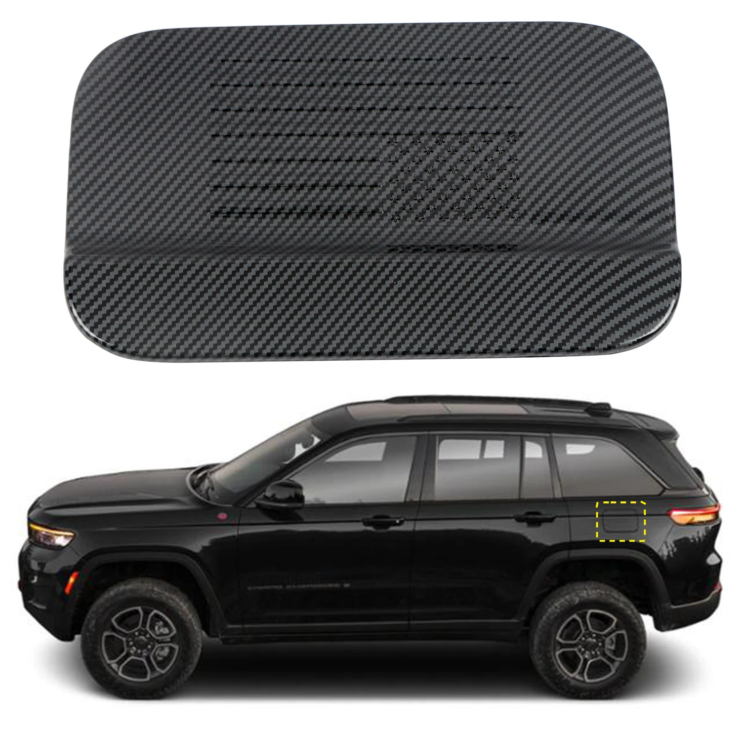 

For Jeep Grand Cherokee L 2021-2022/ Grand Cherokee 2022 Car Accessories ABS Plastic Oil Fuel Tank Cap Cover Trim 1pcs