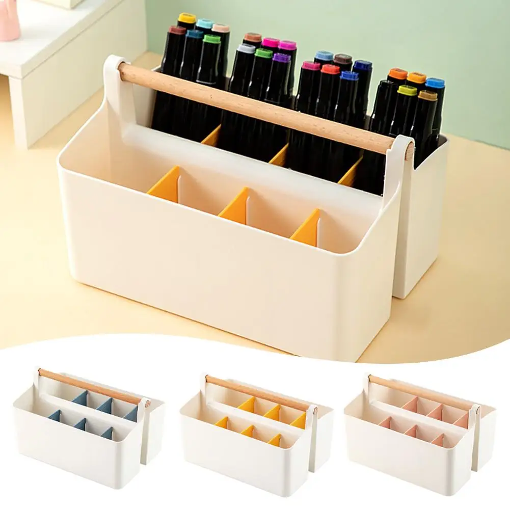 

1PCS Desktop Pen Holder Large Capacity Cute Marker Organizer Pen Creative Storage Box Cartoon Pencil Holder Desktop Station C6J7