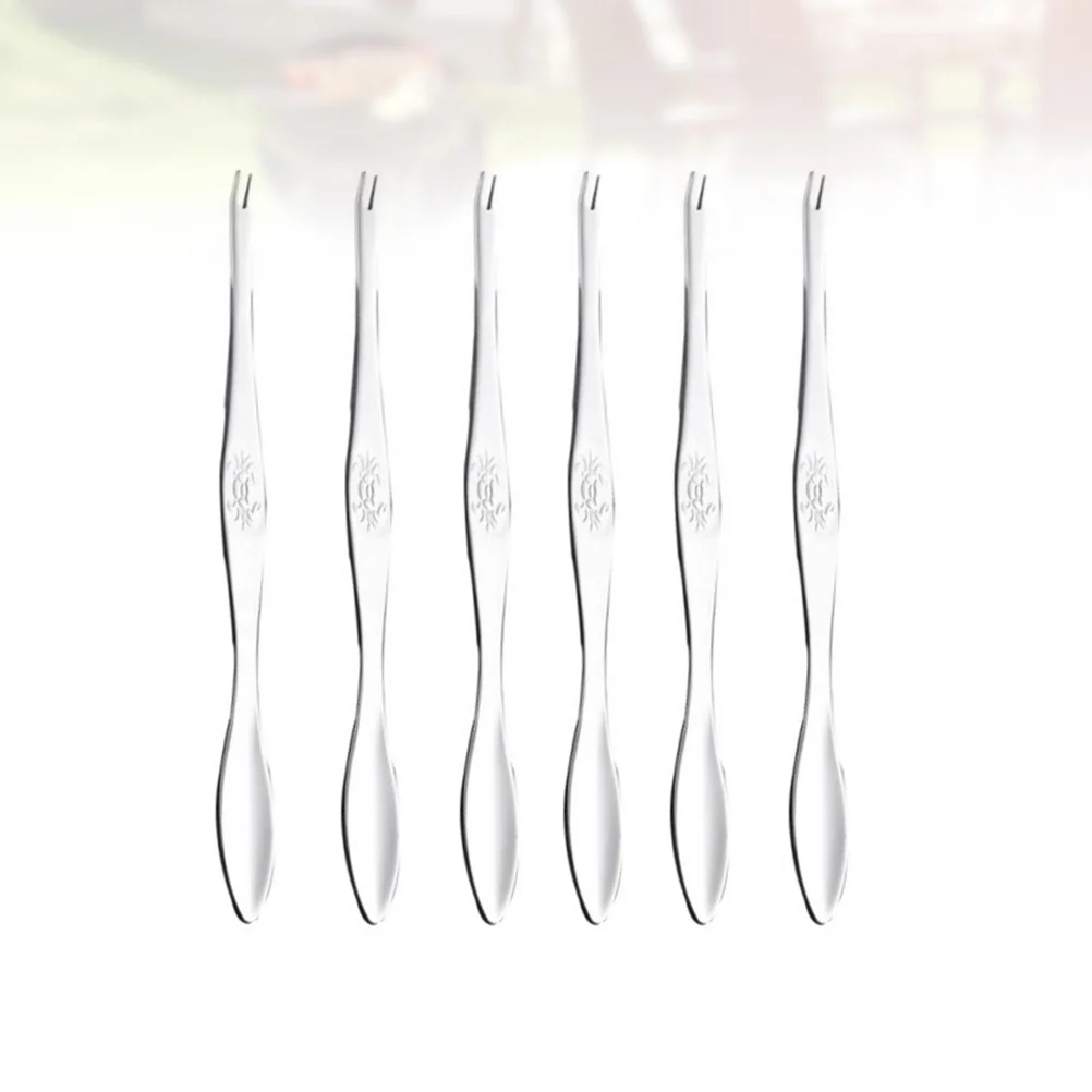 

6pcs Seafood Forks Tasting Appetizer Forks Portable Cocktail Salad Fruit Forks for Party Travel Banquet Party Restaurant Cafe