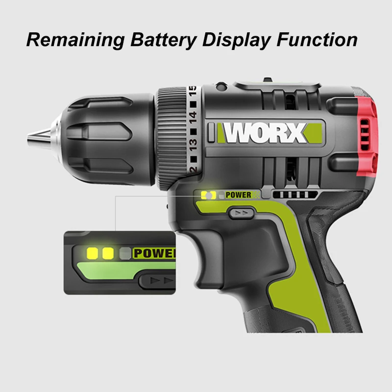 WORX WU130 WU130X 12V Brushless Motor Drill Cordless Electric Screwdriver 30N.m 40N.m Power Tools | Инструменты
