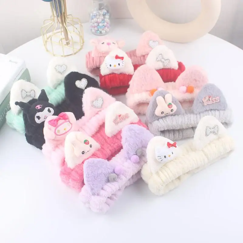 

Плюшевая повязка на голову Hello Kitty Sanrio из мультфильма кавайное аниме Моя Мелодия куроми милые мягкие набивные животные кролик бант аксессуа...