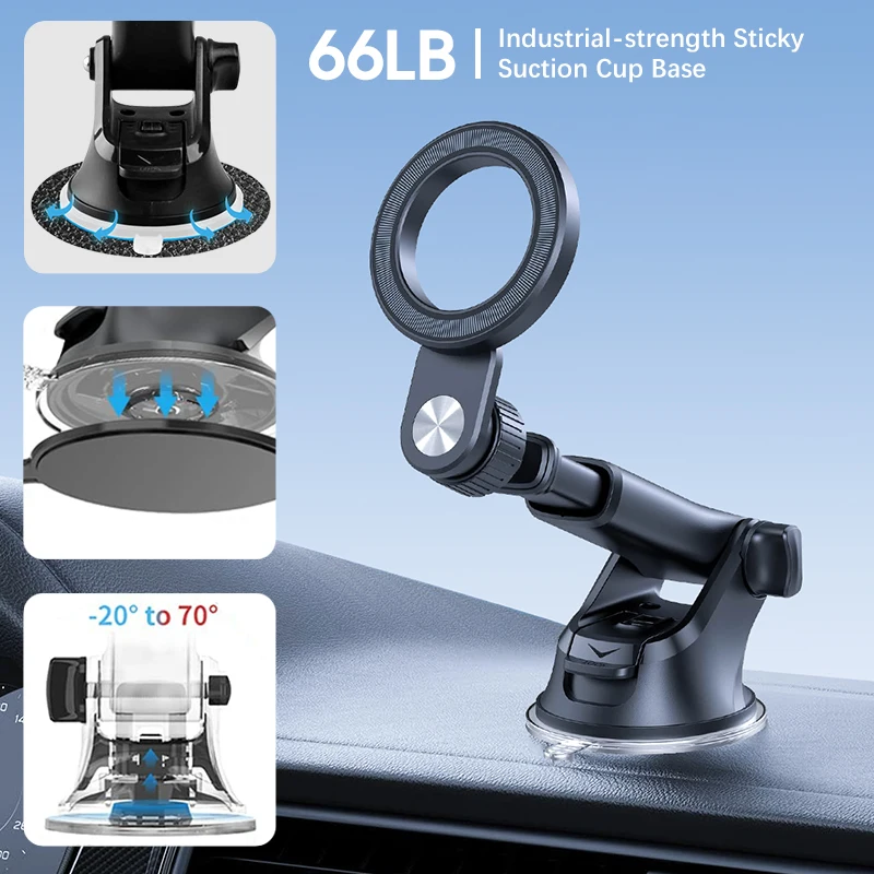 Tenmtoo for MagSafe Car Phone Holder Magnetic Phone Holder for Car Dashboard Compatible with iPhone 14 13 12 Xiaomi Cell Phone