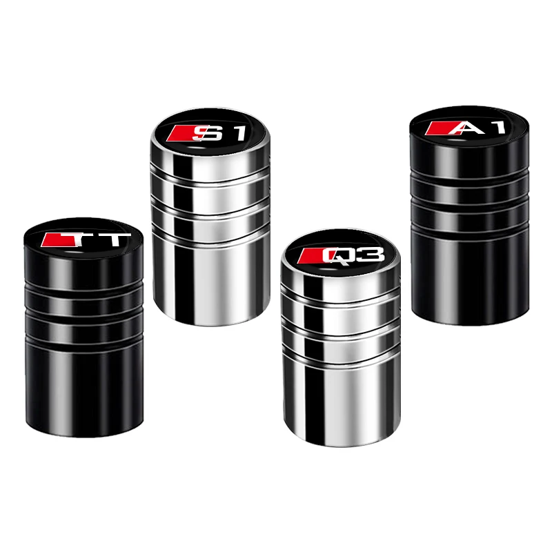4Pcs/Set Metal Car Wheel Tire Valve Caps Decorate Stems Covers For Audi Sline RS A8 A1 A3 A4 A5 A6 A7 Auto styling Accessorie | Автомобили