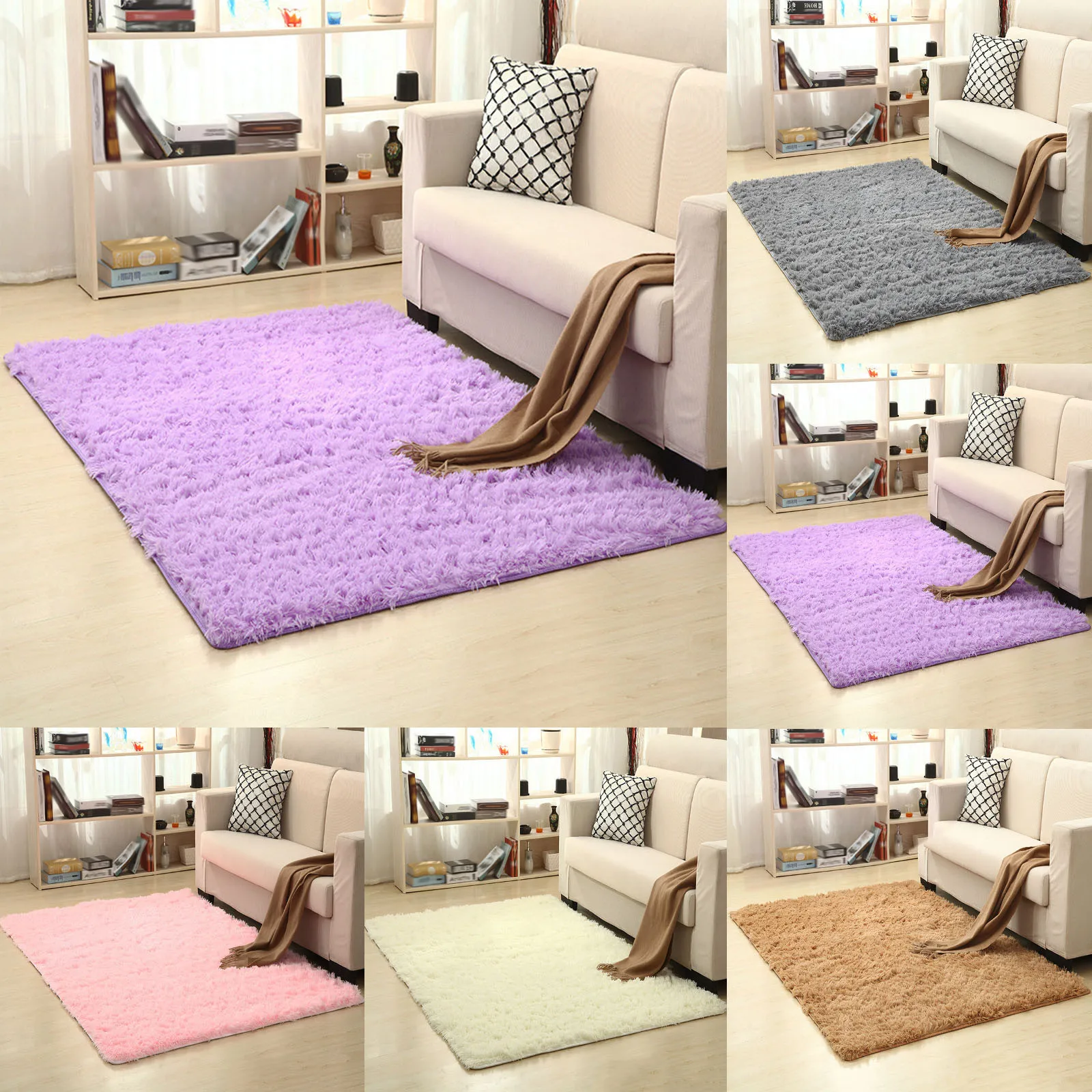

Large Rugs For Modern Living Room Long Hair Lounge Carpet In The Bedroom Furry Decoration Nordic Fluffy Floor Bedside Mats