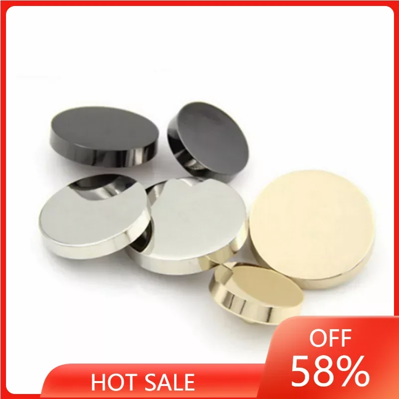 

Gold Silver Color Round Buttons Alloy Shank Button For Jacket Windbreaker Button Fastener Plating Metal Snap Sewing Supply