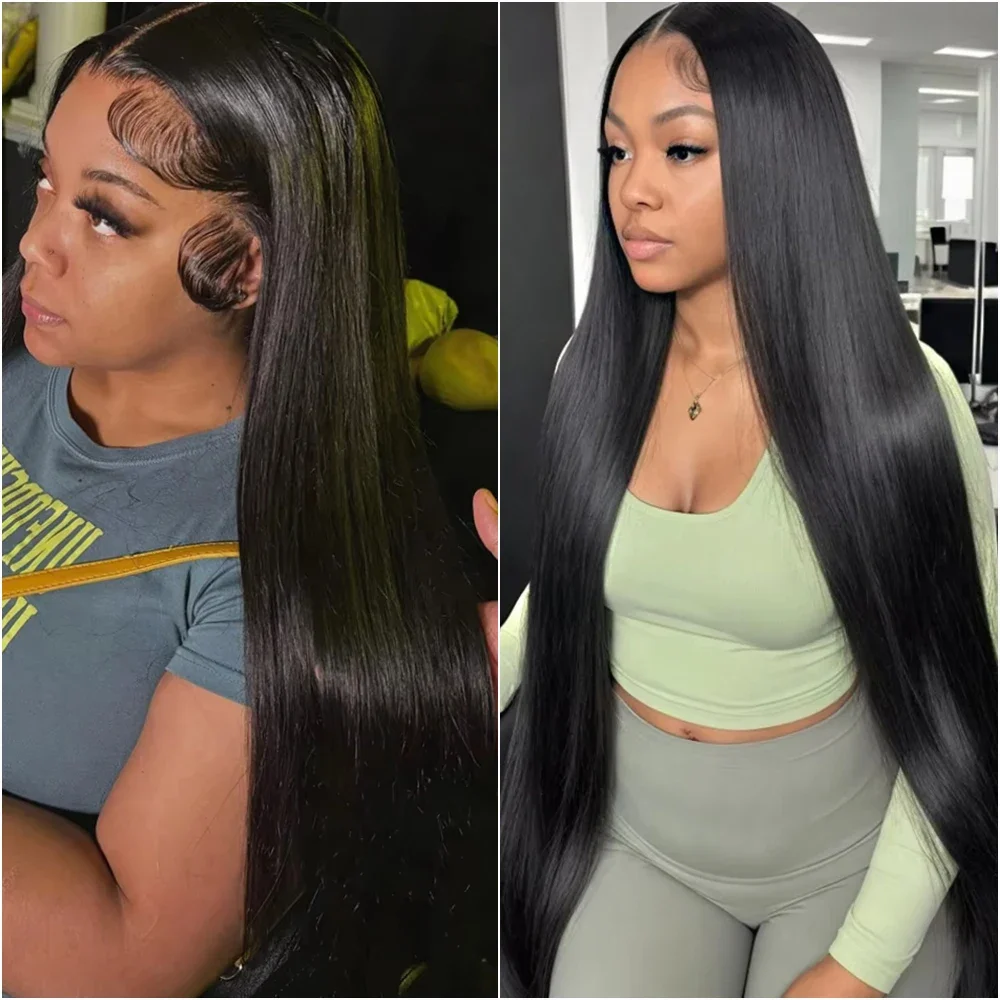 Предварительно вырезанный 5x5 бесклеевой кружевной фронтальный парик Bone Straight 13x6 HD