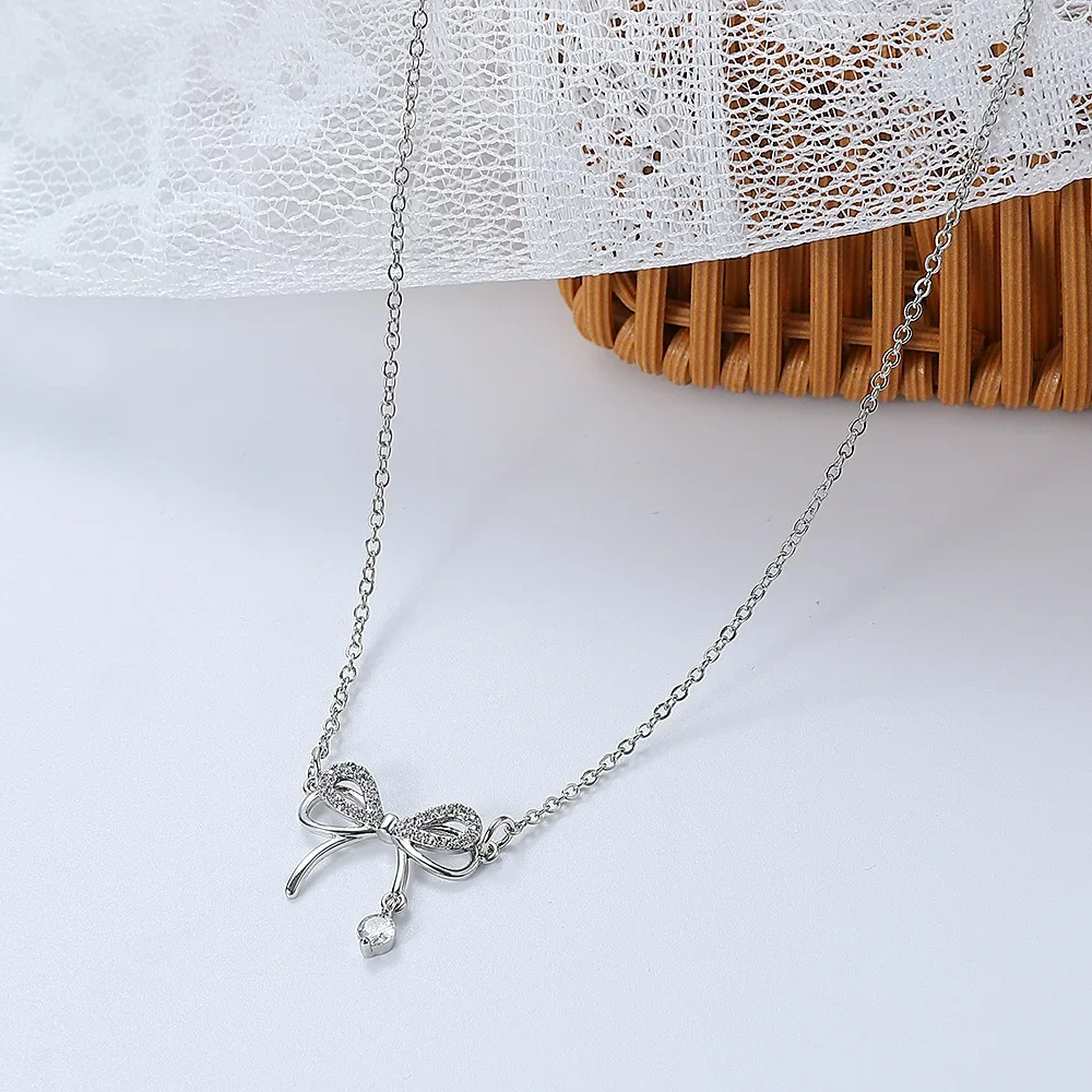 Новое ожерелье с подвеской Insbow женская простая медная цепочка на ключицу