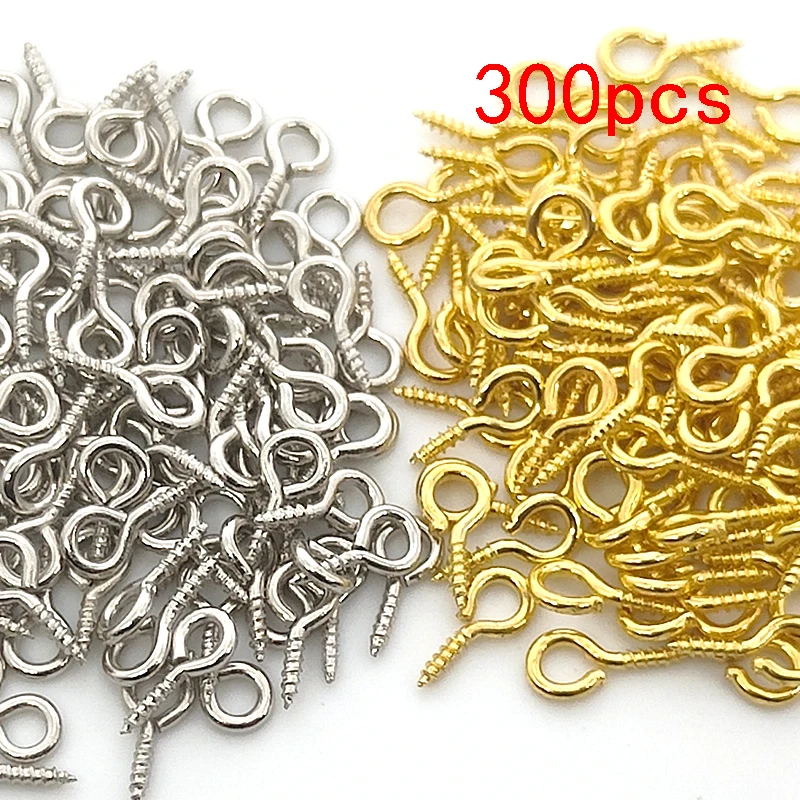 

200pcs Small Tiny Mini Eye Pins Eyepins Hooks Eyelets Screw Threaded 9 Colors Clasps Hook For DIY Jewelry Making Findings