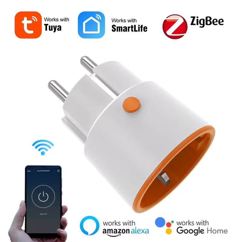 

Smart Zigbee3.0 Plug WiFi Socket 3680W 16A Power Energy Monitoring Timer Switch EU Outlet Voice Control By Alexa Google