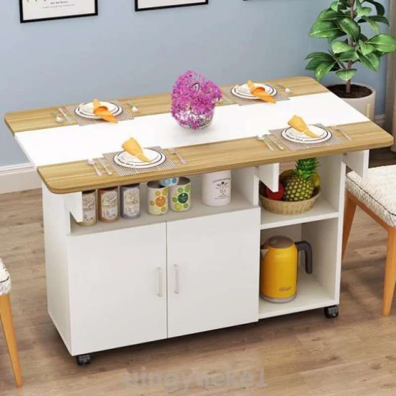 

Бесплатная доставка, складной обеденный стол и стул для маленькой квартиры, комбинированный многоярусный мобильный шкаф для хранения, обеденный стол