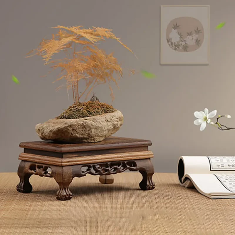 

Base en bois massif naturel pour Figurines, Statues, pierre, bonsaï, artisanat, piédestal en bois, présentoir, théière, th