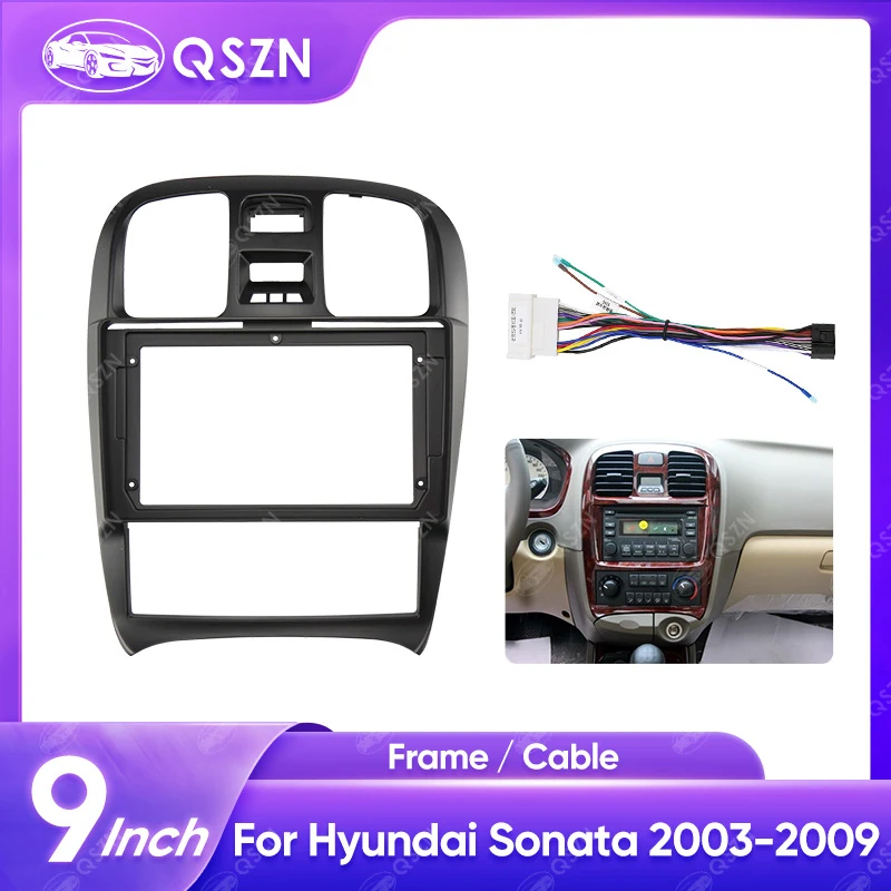 QSZN 9-дюймовая рамка для автомобильного радиоприемника HYUNDAI SONATA 2003-2009 ABS ПК
