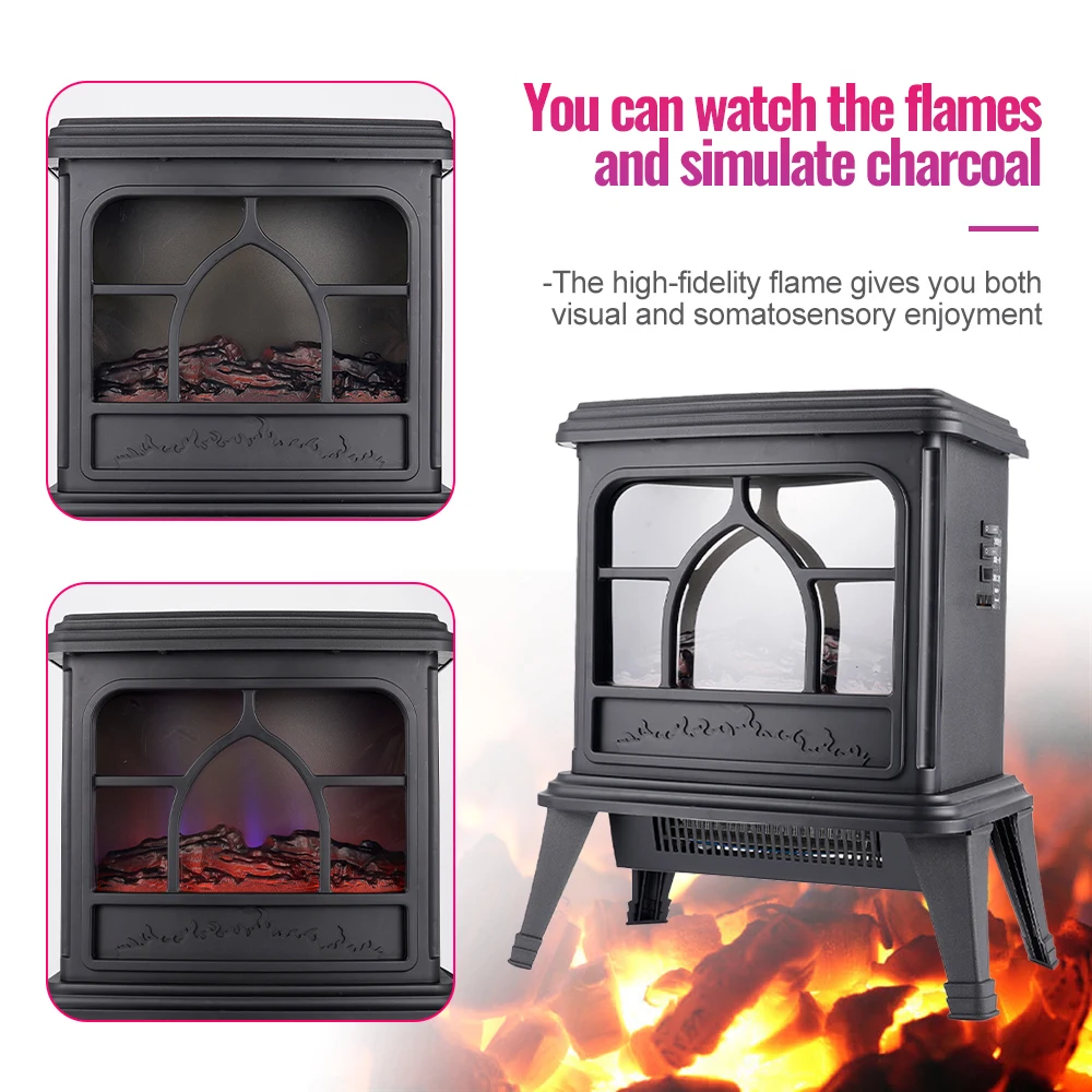 

Electric Fireplace Heater Heating Furnace Indoor Household Heating 3D Simulated Flame Mountain Portable Home Winter Air Warmer