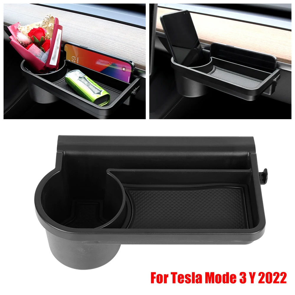 

Storage Mobile Phone Water Cup Bracket For 2022 Tesla Model 3 Model Y Driver Glove Storage Box Car Supplies Hook Accessories