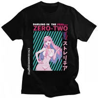 classic kawaii zero two darling in the franxx tshirts streetwear mend pure cotton t shirt o neck streetwear anime manga tee tops